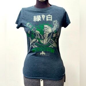 Japanese Power Rangers Green & White limited edition tee shirt